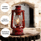 Beautiful Traditional Flower Painting Hanging Lalten/lantern With Electronic Holder